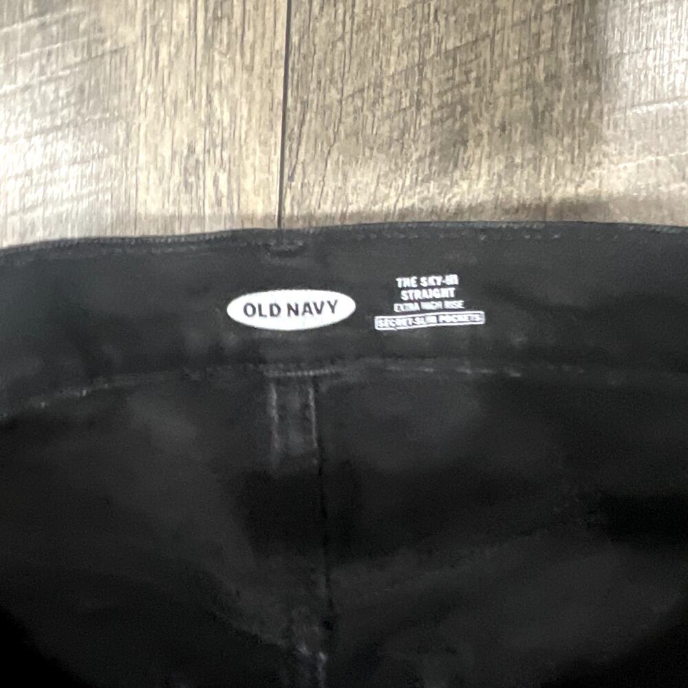 Old Navy Jeans Women’s Size 30 Black High Waist Straight Fit - Picture 3 of 6